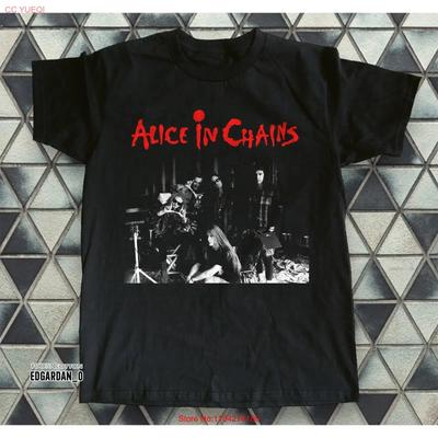 Alice In Chains Band Grunge Schweres Baumwoll Schwarz T-Shirt Größe S 5XL vintage Gewaschenes Oberteil Für Den Alltag mode homme streetwear