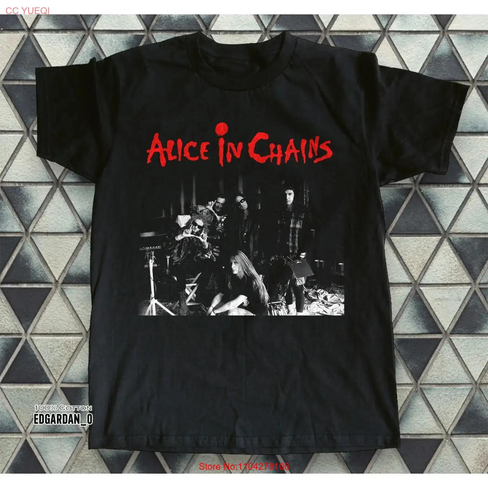 

Alice In Chains Band Grunge Heavy Cotton Black T shirt Size S 5XL vintage Washed Top For Everyday Wear fashion homme streetwear S разноцветный