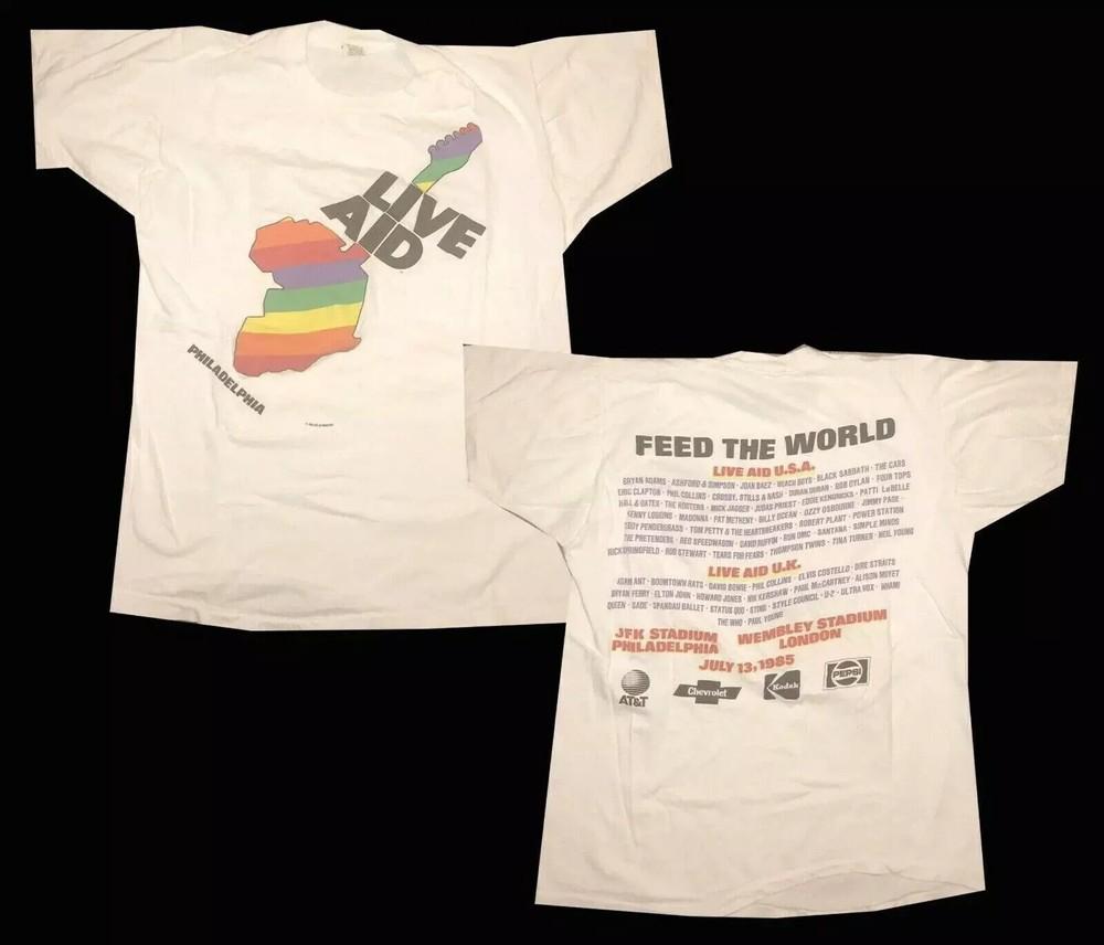 New Vintage Live Aid 1985 Philadelphia Concert Unisex T-Shirt L