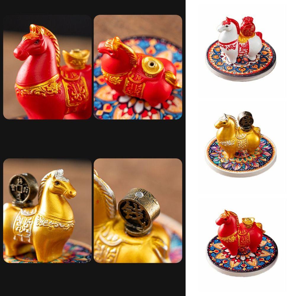 Resin Zodiac Pony Incense Burner Pony Shape Cense Holder Indoor Incense Burner Realistic Crafts