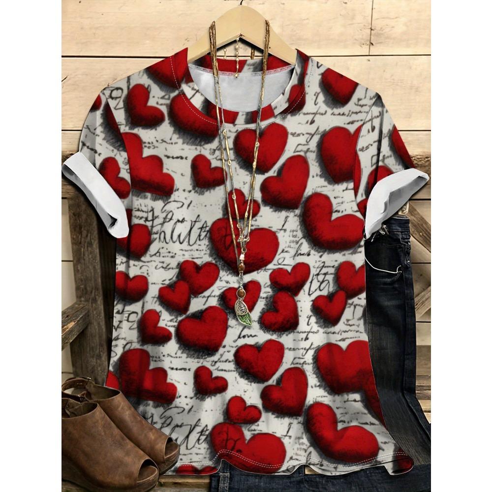 Colorful Landscape and Flower Pattern 3D Digital Printing Women's Trendy Round Neck Short Sleeve T-shirt