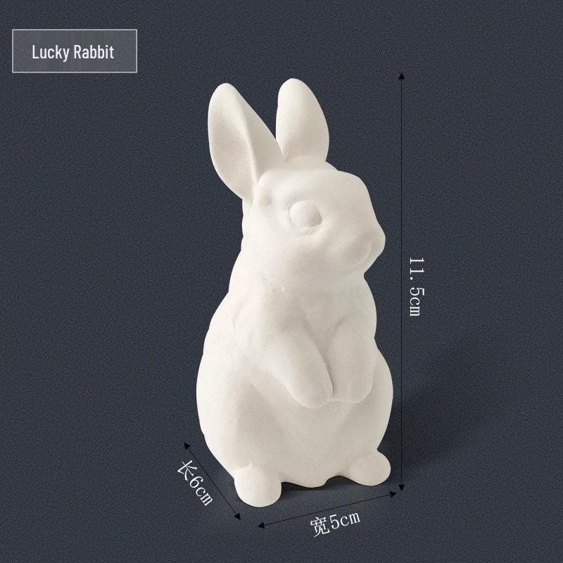 Year of the Horse Ceramic Slip Casting: Handmade Unglazed Zodiac Pottery for Children, Featuring Rabbit, Piglet, and Pony