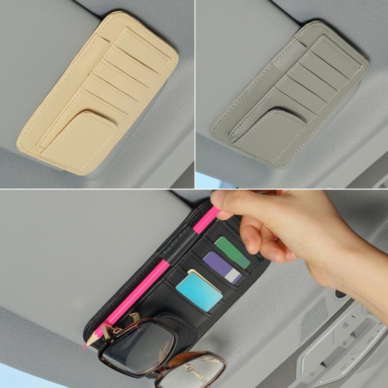 Automotive Sun Visors Eyewear Card Clip Glasses Organizers Space Saving Designs for Commuters and Long Distance Drivers
