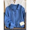 Camicia da donna in lino francese a maniche lunghe - Stile Primavera/Autunno, Leggera, Vestibilità Larga, Top Protezione Solare