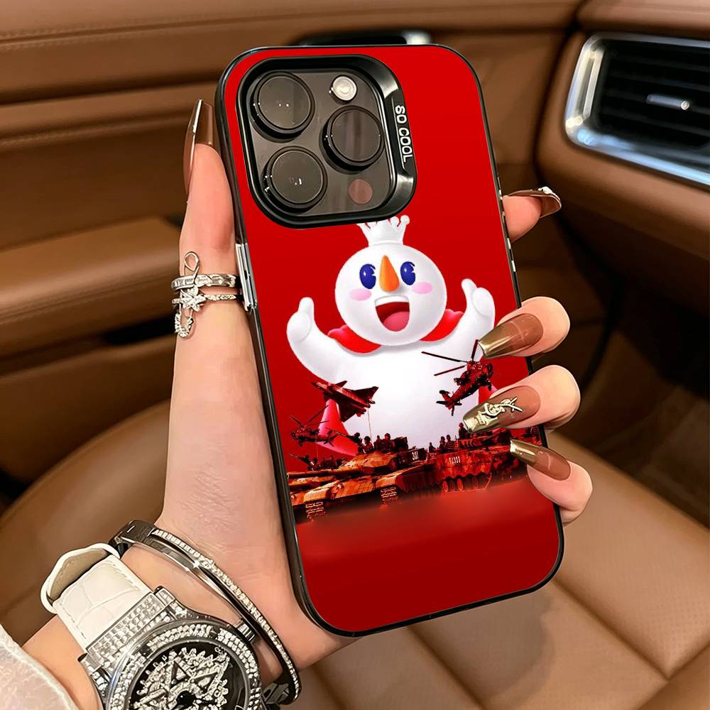 Mixue Ice Cream Tea Phone Case For iPhone 17,16,15,14,13,12,11 Plus Pro Max Colored Silver Phone Case