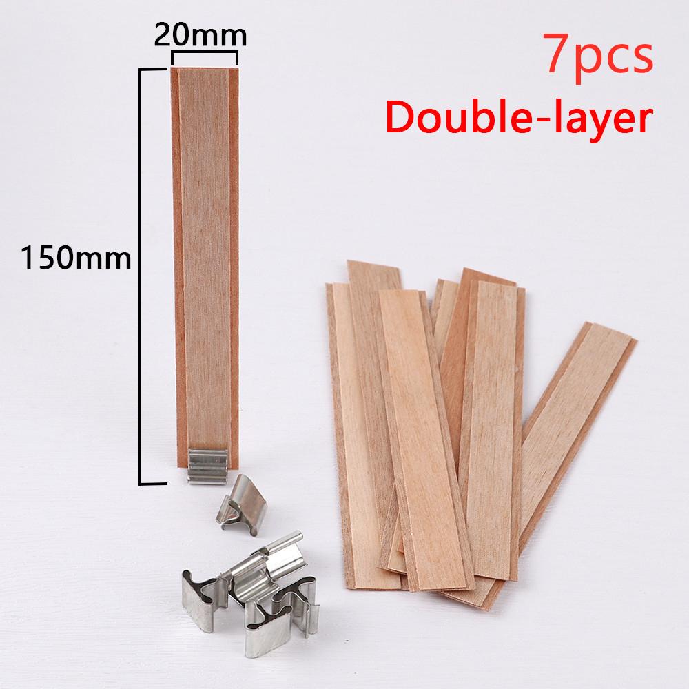New Double Layer Wood Candle Wicks With Base Candle Wick Core For Homemade Candle Making Supplies Soy Parffin Wax Wood Chip Wick