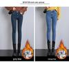 Hochgeschnittene, fleecegefütterte Slim-Fit-Jeans für Damen - Warmer Herbst/Winter 2023 Stil mit dickem Oberstoff und schmal zulaufenden Beinen