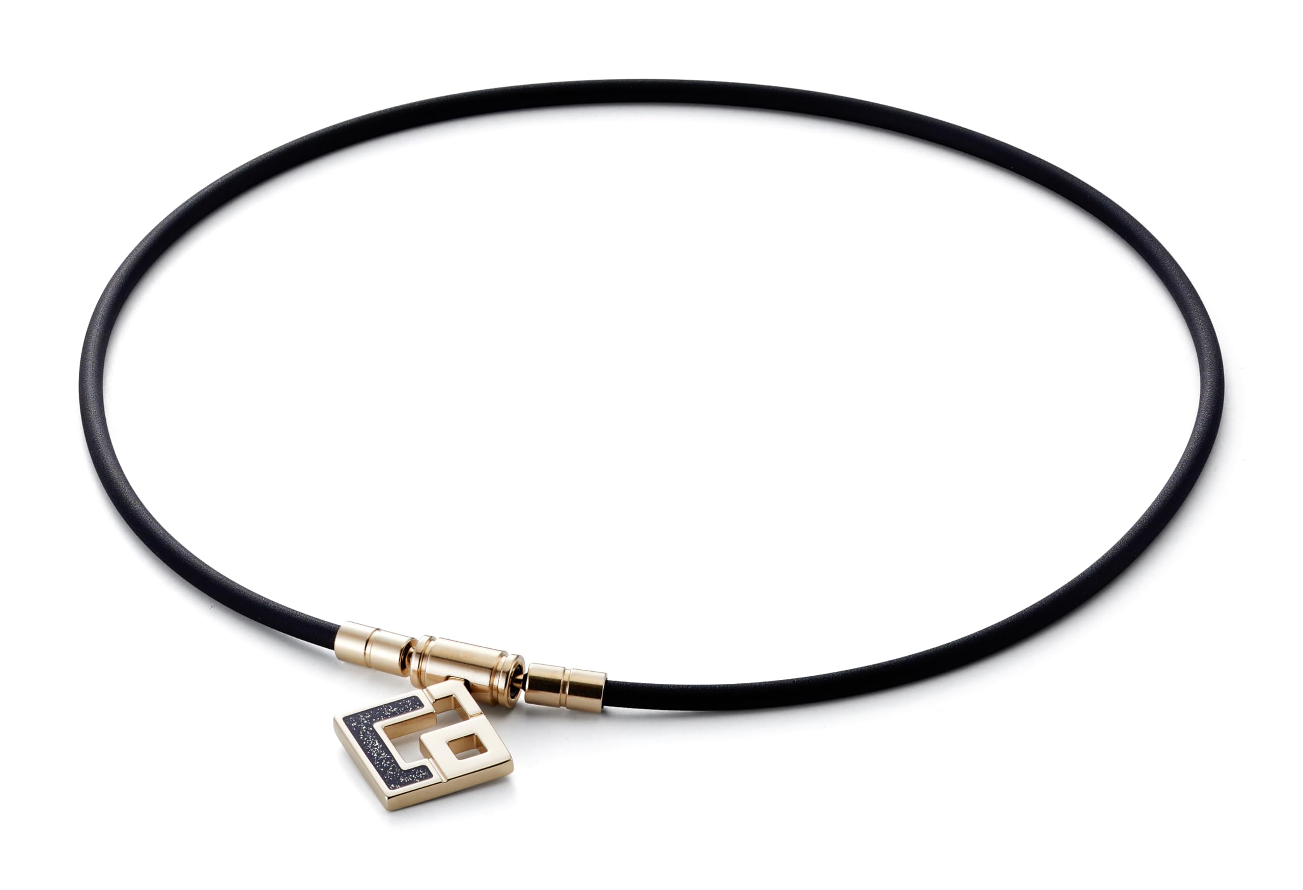 

[Colantotte] TAO Necklace Slim AURA mini Champagne Gold x Black Lame M 43cm