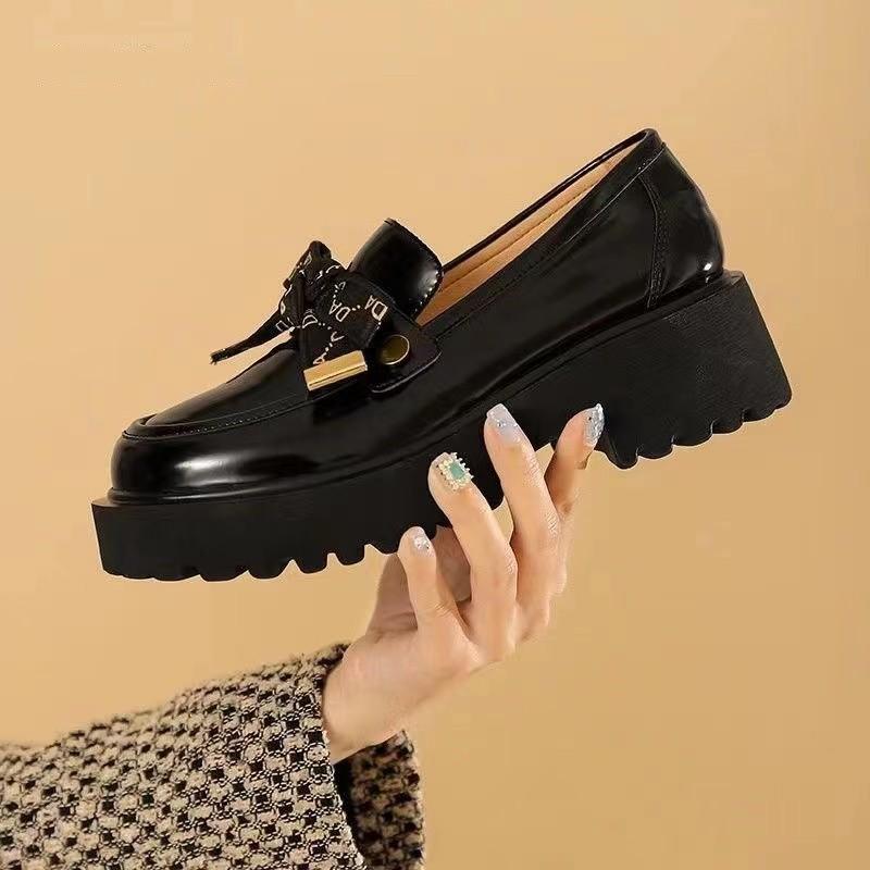 British Style Women's Loafers PU Leather Mary Janes Shoes Retro Round Toe Lolita Platform Shoes Slip On Flats