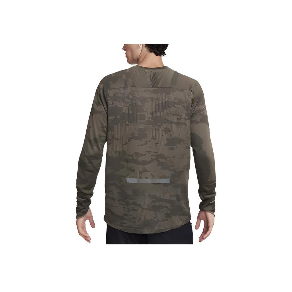 Nike Therma-Fit Adv Running Division Logo Gradient Crew Neck Long Sleeve T-Shirt Men Tops Olive FB8538-222