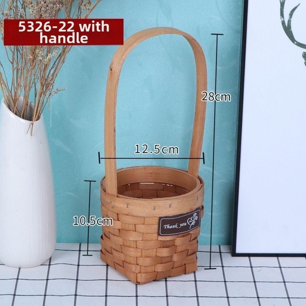 Household Willow Weaving Flower Basket Vegetable Fruit Flowers Holder  Living Room Decoration