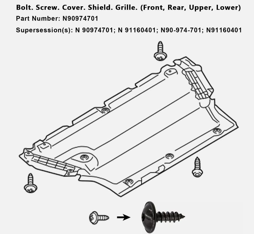 10 Pairs Fender Chassis Trim Mounting Bolts For Vw Torx Screw Bolt Bumper Arch Mud Flaps Splash Guards Undertray Trim Fixing
