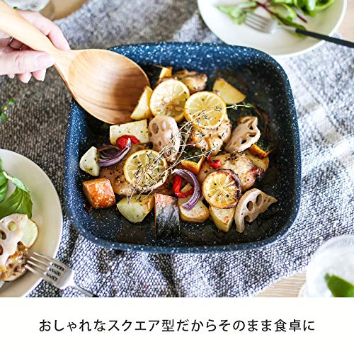 Flavor Stone Diamond Edition 6 Piece Set Nonstick Frying Pan Square Oven Cookable (Red)