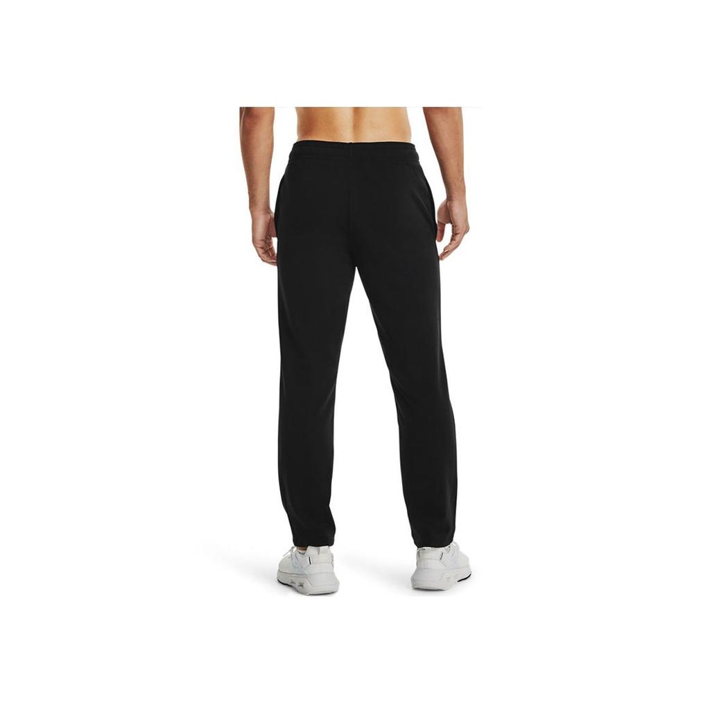 Under Armour Rival Terry Contrast Logo Breathable Sweatpants Men Bottoms Black 1361644-001