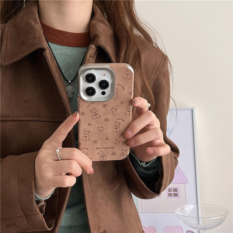 Autumn and Winter Brown Cute West Highland Dog for 12 for Apple 16 Mobile Phone Case for IPhone15ProMax/13/14