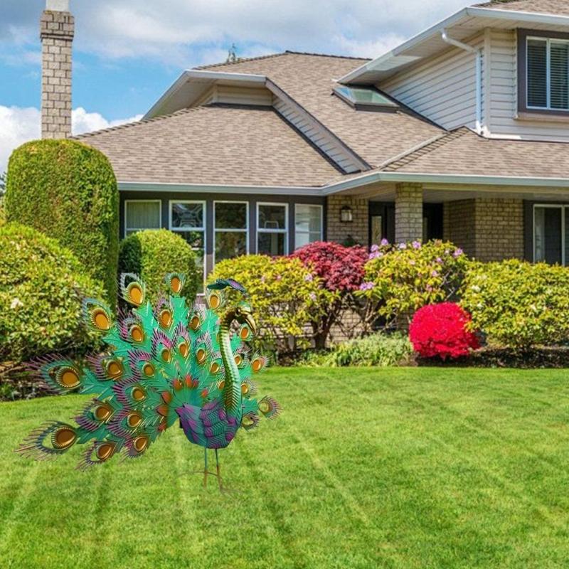 Pfauen Statue mit Schöne Schwanz Pfauen Garten Dekore Outdoor Garten Dropshipping