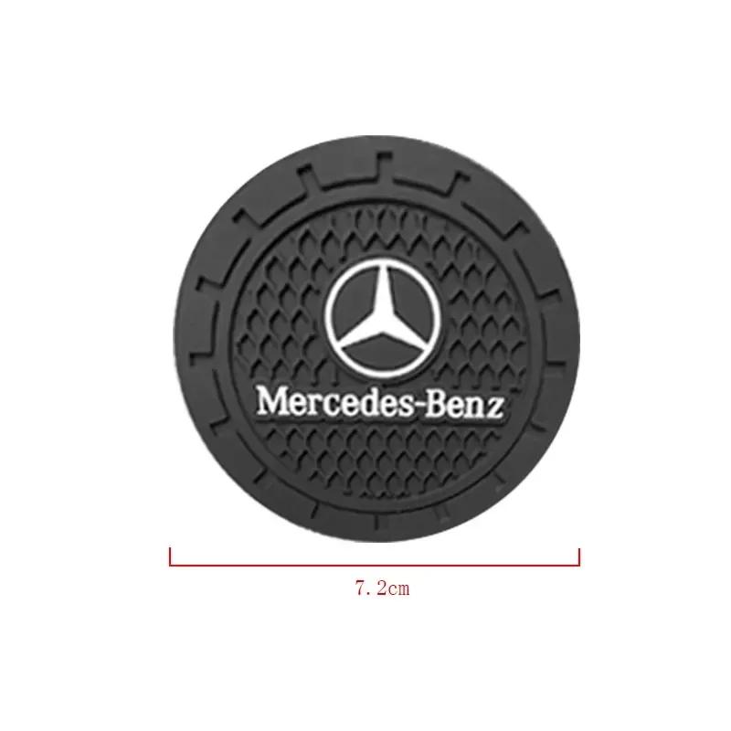 1/2pz Tappetino Antiscivolo per Portabicchieri Auto Sottobicchiere Tappetino in Gomma Per Mercedes Benz Classe B/C/E/S Classe A C200L GLC GLK CLA Accessori