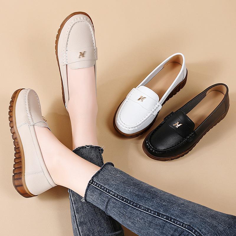 Pennyloafer aus PU-Leder für Damen, klassische Mokassins, lässig, zum Reinschlüpfen, bequem, leicht, zum Gehen, Fahren, Bootfahren, Loafer-Schuhe für Damen