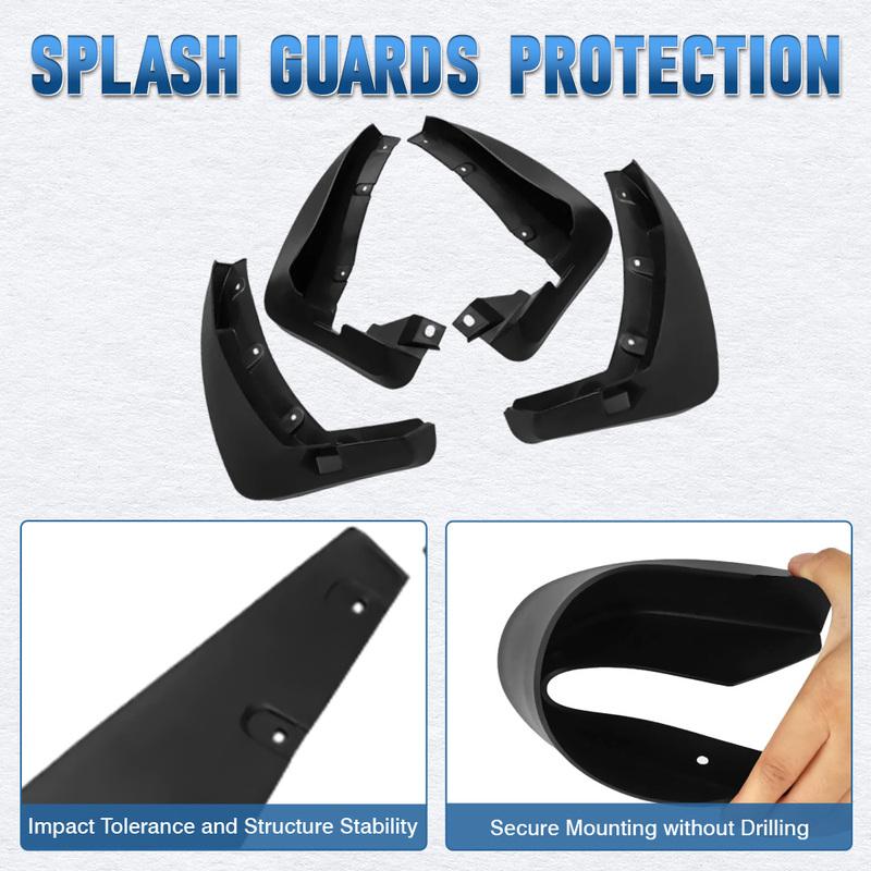 Black Wheel Fender Accessories Front+Rear Mud Flaps Mudflaps Mudguards Mud Flaps for Renault Koleos 2009-2016