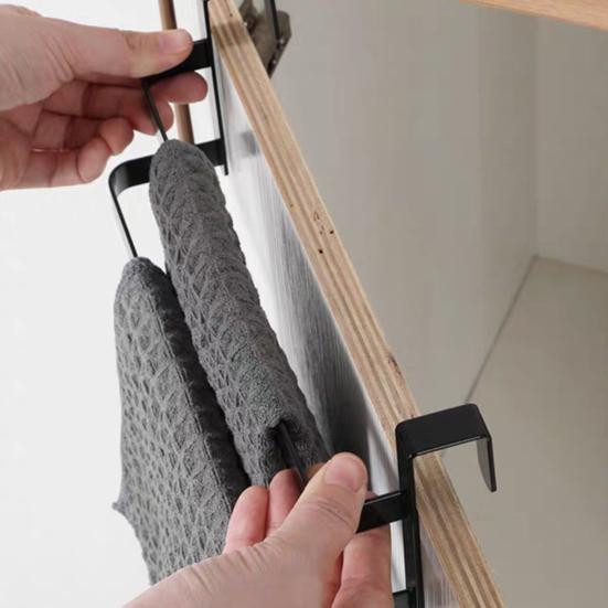Toallero para colgar en la puerta del armario, barra colgante, fuerte soporte de carga, diseño de 2 capas, fácil instalación, colgador de toallas para puerta de baño