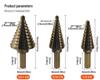 5-Piece Imperial Stepped Drill Bit Set with Aluminum Case for Steel Plate Drilling and Deburring