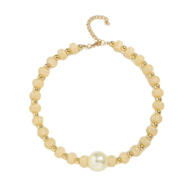 Bohemian Pearl Beaded Necklace: Colorful, Simple, Vacation-Ready Clavicle Chain for Women