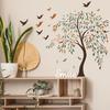 2 Pcs Creative Painted Branches Birds Bedroom Living Room Home Background Beautification Decoration Wall Stickers