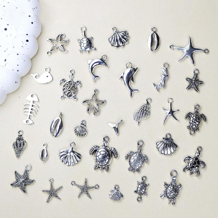 Set of 100 Oceans Jewelry Pendant Sea Themed Shaped Ornament Bracelet Necklace Accessories Stylish Women Bag Decoration