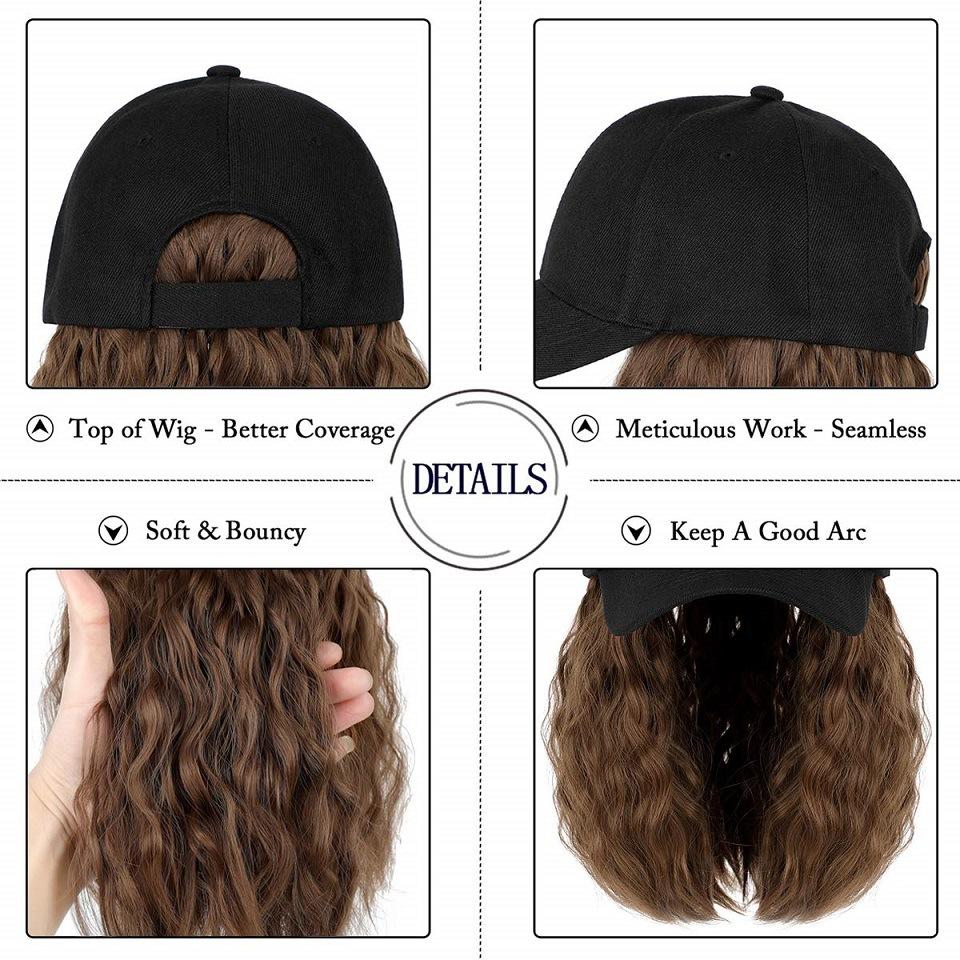 Damen Bob Perückenkappe mit Schirmmütze, All-in-One Kurzhaar Baseballkappe Perücke, Ganzjahres Universelles Vollkopf Synthetisches Haarteil für Tägliche Mode