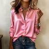 Women's Casual Long Sleeve Lapel Collar Shirt Fit for Everyday Wear