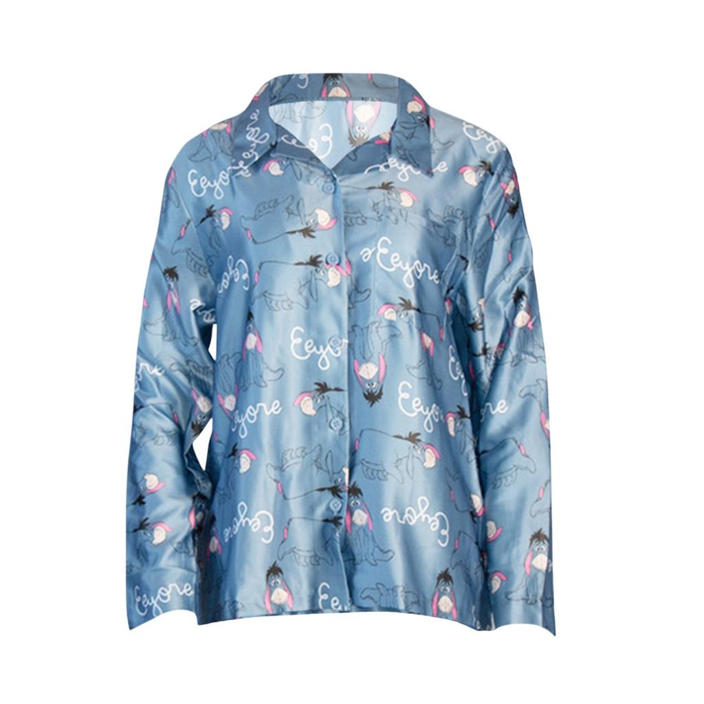 Winnie the Pooh Girls Eeyore Satin Straight Leg Long Pyjama Set