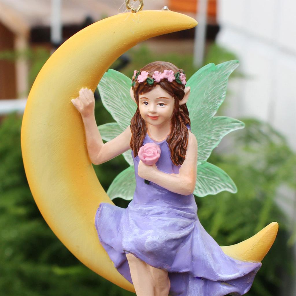 Artistic Garden Sculpture Ornaments Fairy Figurine Simulation Statue for Desktop and Outdoor Swing Decoration