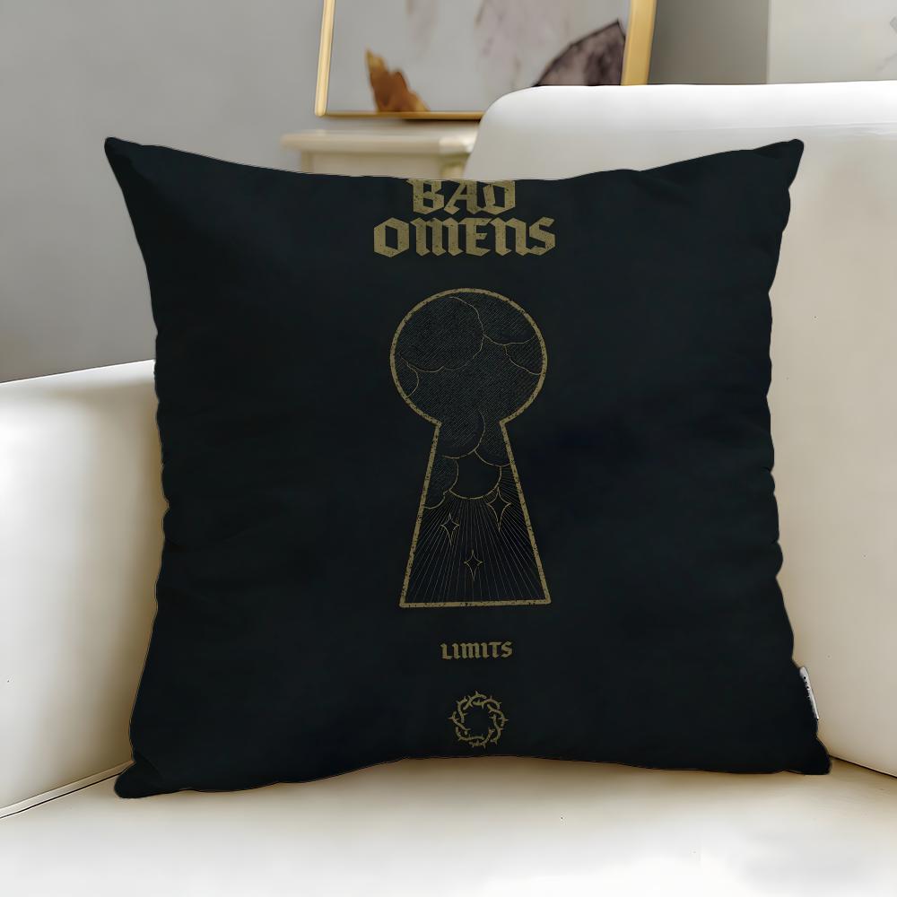 popular band Bad Omens Cushion Cover Soft  EasyWash Pillow Case  Versatile for Couch Bed Travel and Office