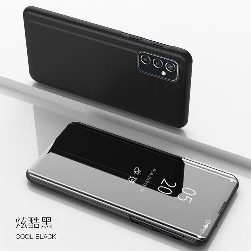 

Чохол для телефону Smart Mirror View для Samsung Galaxy M13 4G Шкіряна підставка Flip Cover для Samung M23 M33 M53 5G 2022 Protective Coque Samsung M13 4G чорний