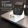 1Pcs 240W Fast Charging Wall Charger 4 Usb 2 Pd Ports Eu Us Plugs For Home Office Gaming Device Charging