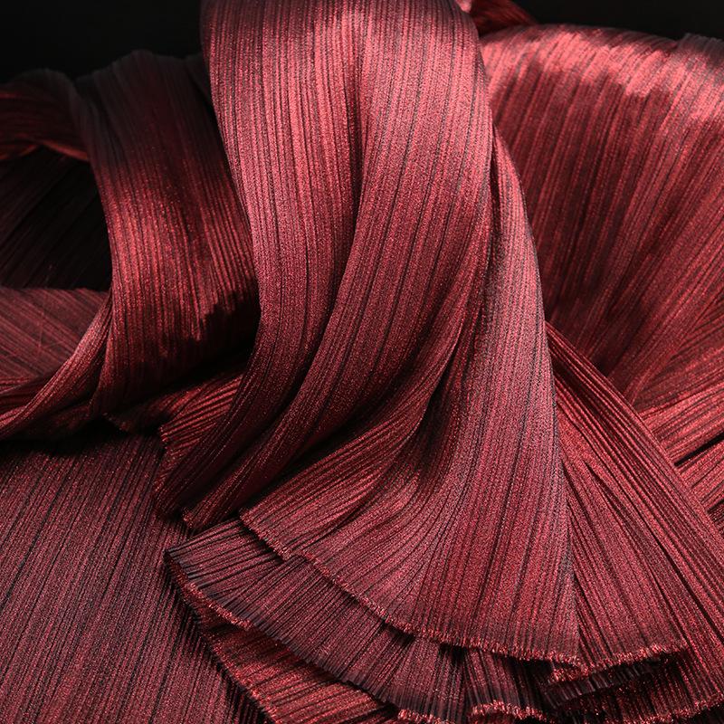 Metallic Pearl Pleated Yarn Fabric for Sculptable Wedding and Stage Floral Design