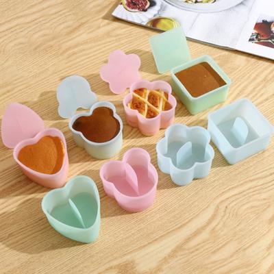 Special Press Design Multi-functional 3 Colors Bear Blossom Heart Shaped Sushi Mold for Home Rice Ball Mold
