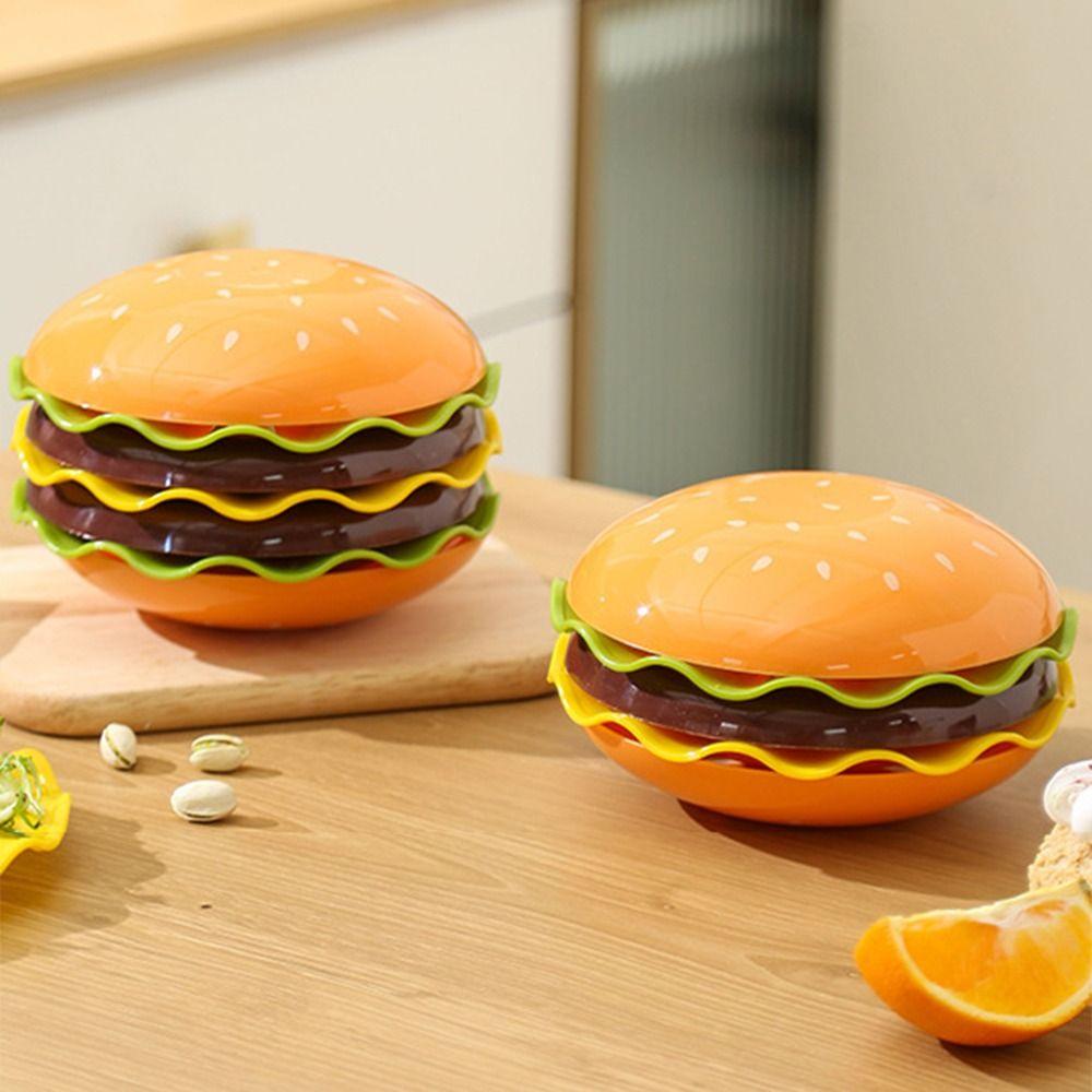 Creative Cartoon Burger Seasoning Dish Set 7/5-Layer Candy Dessert Plate Spit Bone Dish  Kitchen
