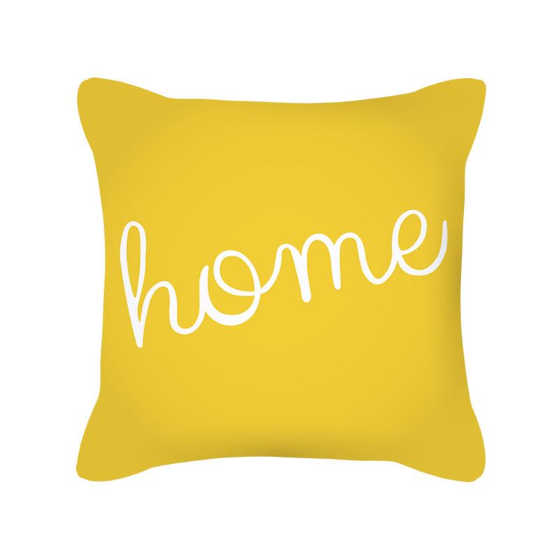 Yellow Geometric Stripe Sofa Cushion Cover Flower Pattern Decorative Throw Pillow  Nordic Style Home
