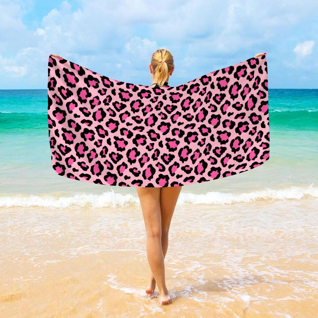 1 Stück Mode-Leopardenmuster großes Strandtuch, multifunktionales Strandtuch für Sport, Schwimmen, Yoga, Camping