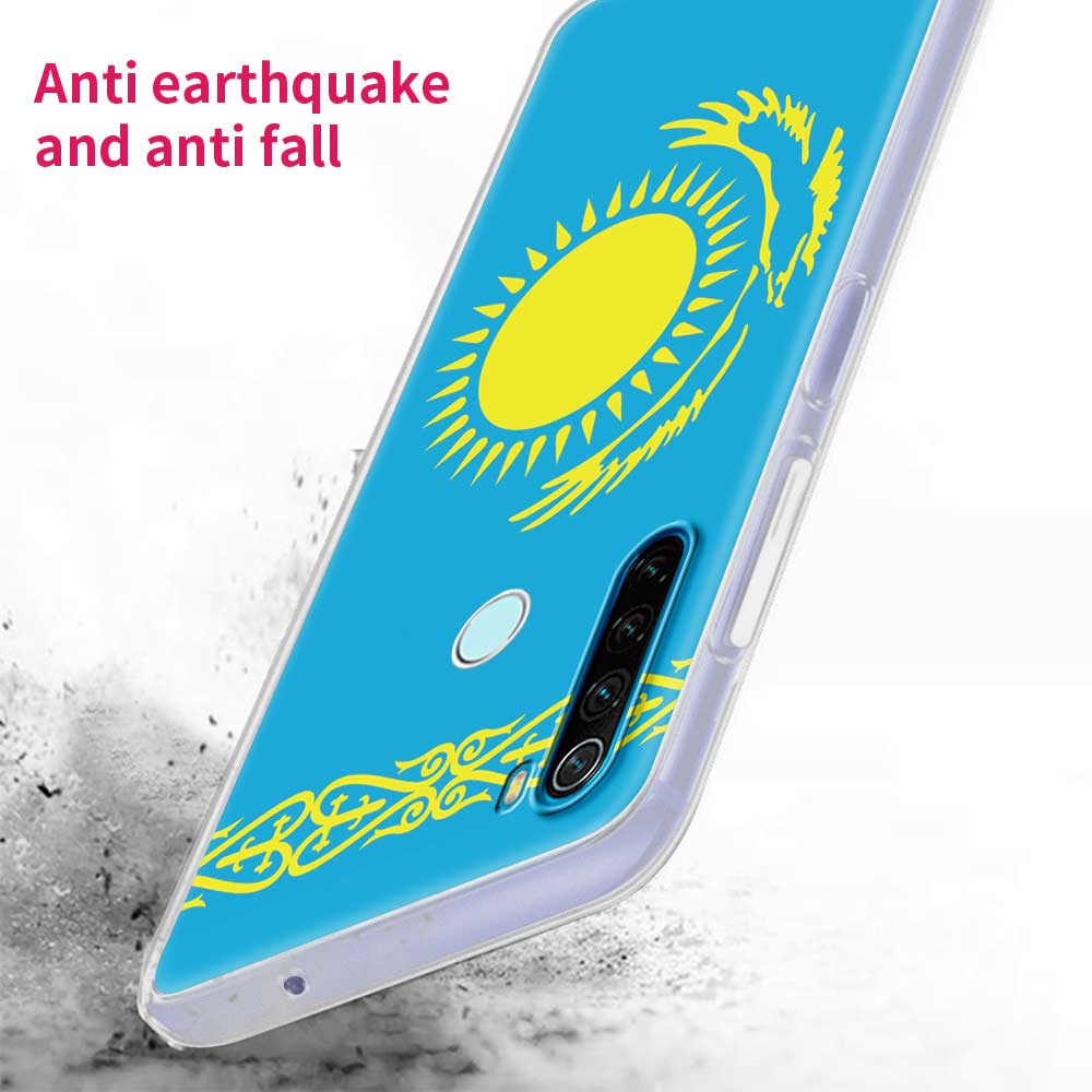 Kazakhstan Flag Case for Xiaomi Redmi Note 9s 9 8 8T 7 9C Mi Poco X3 NFC 11 9A 9T 10T Pro 7A Translucent Matte TPU Cover