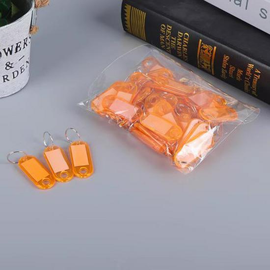 Colored Transparent Plastic Key Tag with Writable Number Label for Classification