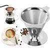Stainless Steel Coffee Strainer Easy-to-clean and Reusable Double-layer Coffee Funnel Coffee Accessories Coffee Making Tools