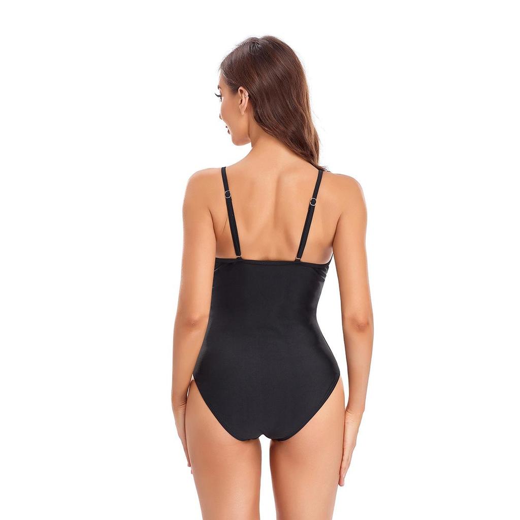 European & American Sexy Halter Backless Plus Size One-Piece Swimsuit for Women