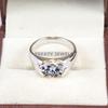 Moissanit Oval geschliffener Edelstein mit 925er Sterling Silber Ring für Herren #B306 JL375681959987