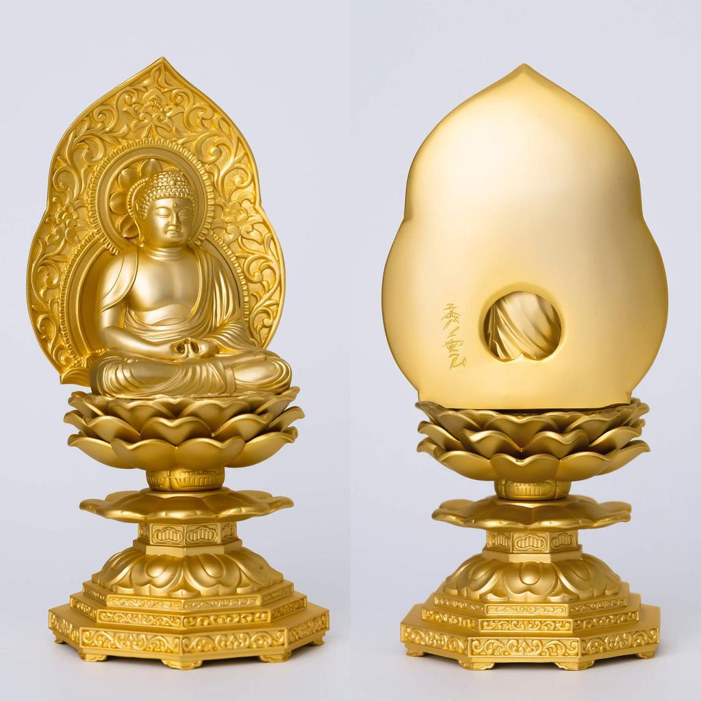 Seated Amitabha Buddha 15cm Shuun Tendai Takaoka bronzeware Buddha seated statue, (gold plated/24k gold), sculptor Makita, model sect, (Amitabha