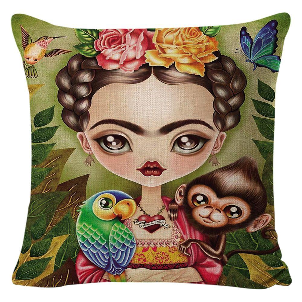 Kissenbezug Frida Kahlo Zierkissen Heim Sofa Kissen