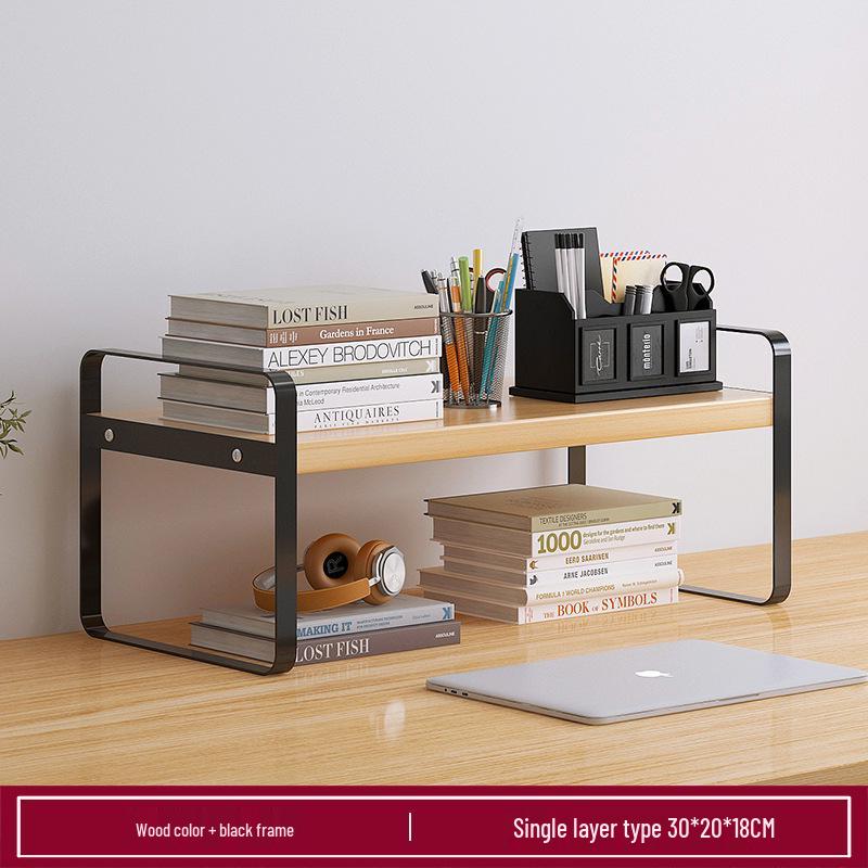 Wrought Iron Desktop Bookshelf for Bedroom, Living Room, or Office - Small, Simple Tabletop Organizer