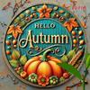 Aluminum Fall Sign Autumn Decor Wreath Accessory Halloween Home Wall Art