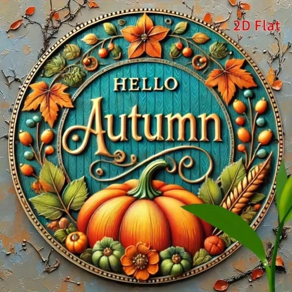 Aluminum Fall Sign Autumn Decor Wreath Accessory Halloween Home Wall Art